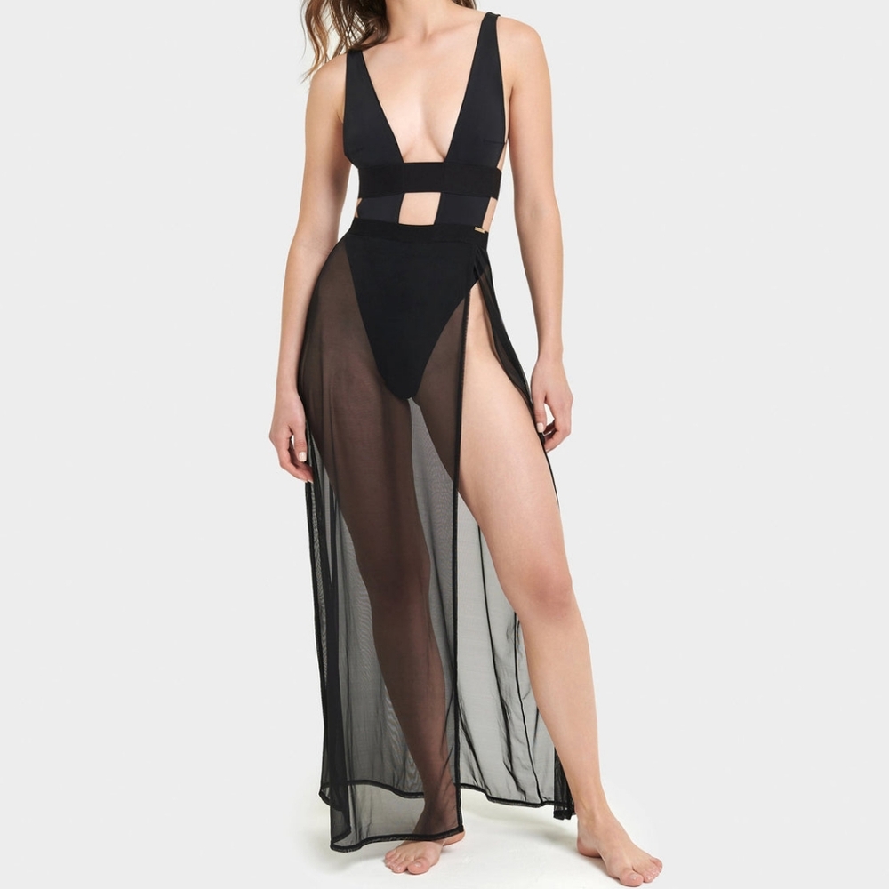 Bluebella Topaz Long Chemise Black